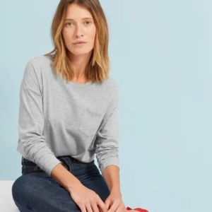 Women's Long-Sleeve Box-Cut Pocket Tee